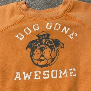 Baby Gap 3-6 months Gender Neutral Orange Dog Sweatshirt